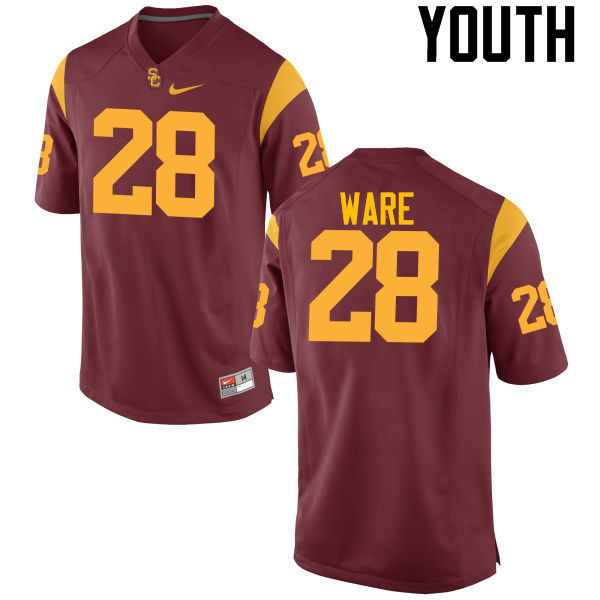 Youth #28 AcaCedric Ware USC Trojans College Football Jerseys-Cardinal